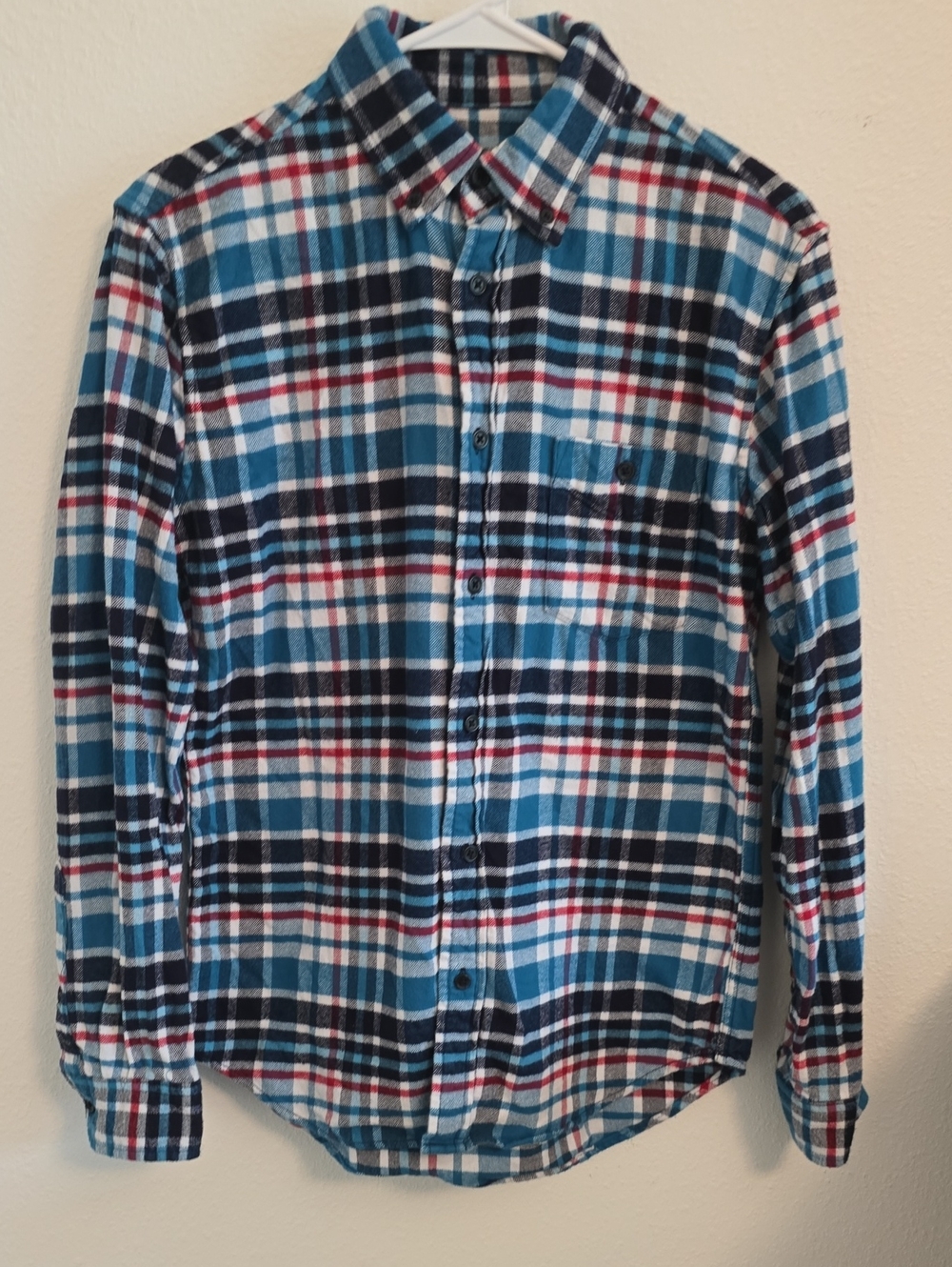 Merona Blue Flannel Plaid Button-Down Shirt